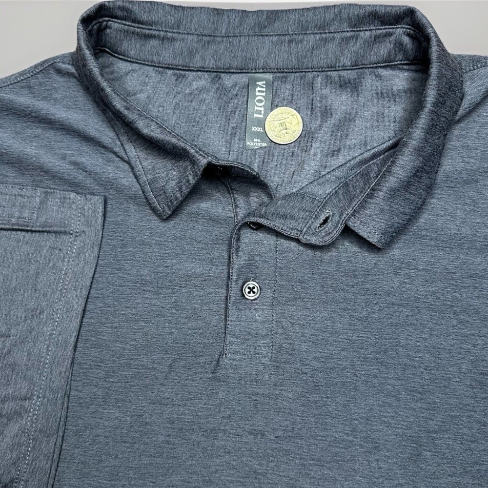 Vuori Strato Tech Polo Mens 3XL Charcoal Heather Short Sleeve Performance V188